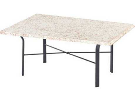 Windward Design Group Faux Stone Top Aluminum 34 x 22 Rectangular Coffee Table
