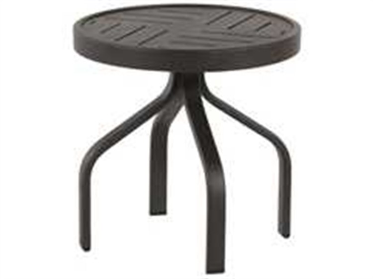 Windward Design Group Napa Punched Aluminum Tables Aluminum Round Patio Side Table