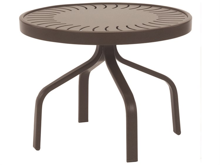 Windward Design Group Sunburst Punched Aluminum Round Outdoor Side Table