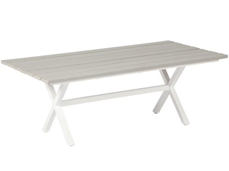 Windward Design Group Tahoe Plank MGP Top Tables 48'' Aluminum Rectangular Coffee Table