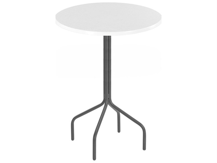 Windward Design Group Fiberglass Top Tables Aluminum Round Outdoor Bar Table