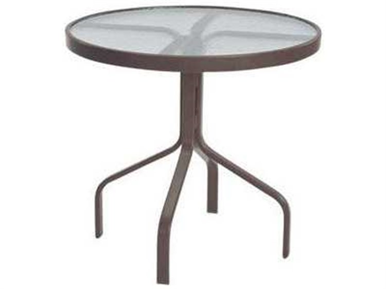 Windward Design Group Acrylic Top Tables Aluminum Round Outdoor Dining Table