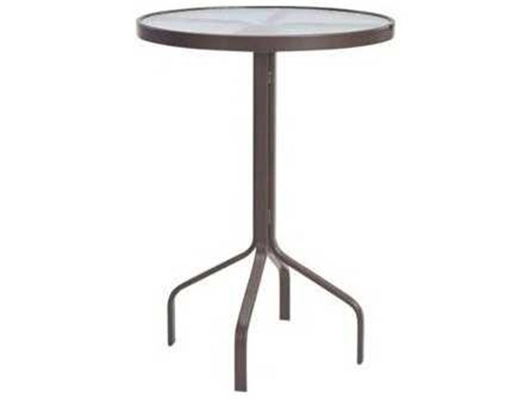 Windward Design Group Acrylic Top Tables Aluminum Round Outdoor Patio Bar Table