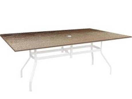 Windward Design Group Raleigh MGP Tables Aluminum Rectangular Umbrella Hole Dining Table