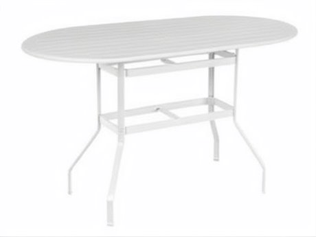 Windward Design Group Newport MGP Tables Aluminum Oval Umbrella Hole Counter Table