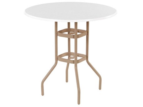 Windward Design Group Fiberglass Top Tables Aluminum 36''Wide Round Bar Table