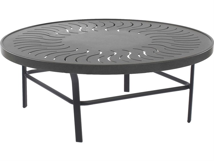Windward Design Group Sunburst Punched Aluminum Tables Aluminum 42''Wide Round Conversation Table