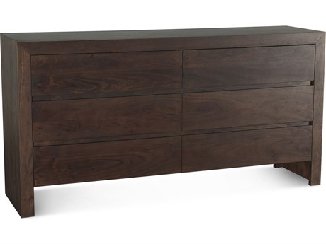 World Interiors Acadia 6-Drawers Brown Acacia Wood Double Dresser