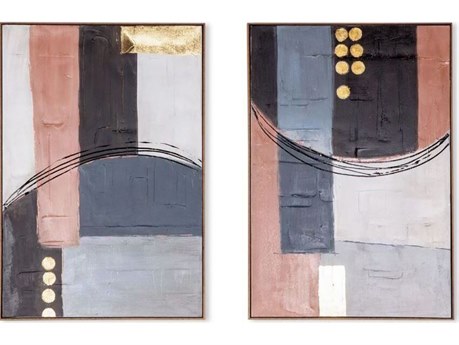 World Interiors Abstract Horizons Motif Canvas Wall Art