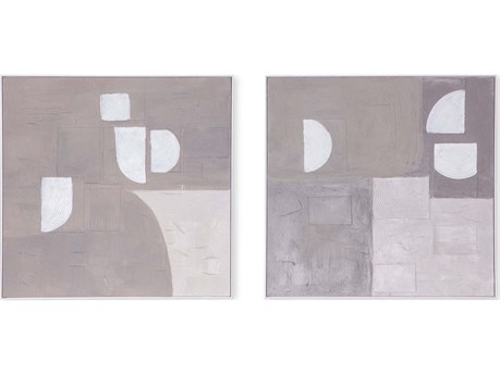 World Interiors Fragmented Harmony Motif Canvas Wall Art