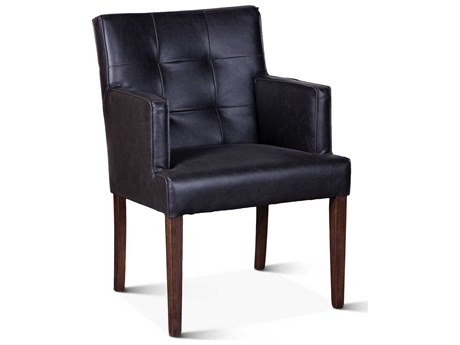World Interiors Aven Black Leather Accent Chair