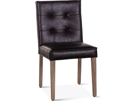 World Interiors Aven Black Leather Armless Dining Chair