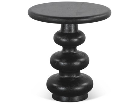 World Interiors Bakio Round Wood Sleek End Table