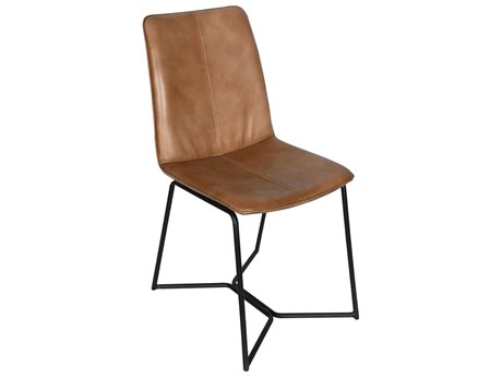 World Interiors Brisben Leather Beige Upholstered Side Dining Chair