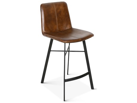 World Interiors Brisbane Hand Washed Leather Counter Stool