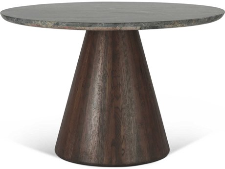 World Interiors Caldera Round Marble Natural Dining Table