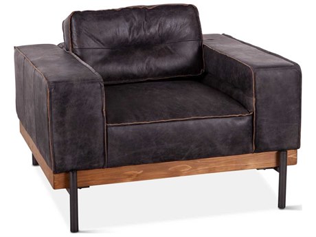 World Interiors Chiavari Black Leather Accent Chair