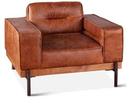 World Interiors Chiavari Brown Leather Accent Chair