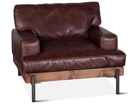 World Interiors Chiavari Brown Leather Accent Chair