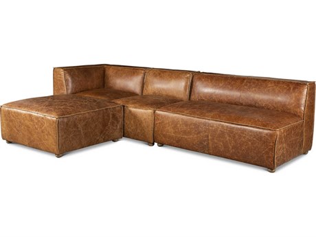 World Interiors Chiavari Leather Sectional Sofa