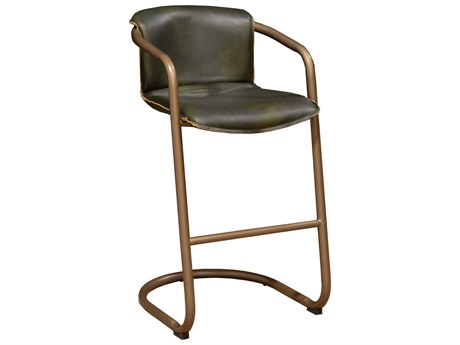 World Interiors Chiavari Antique Gold Leather Bar Stool Set of 2