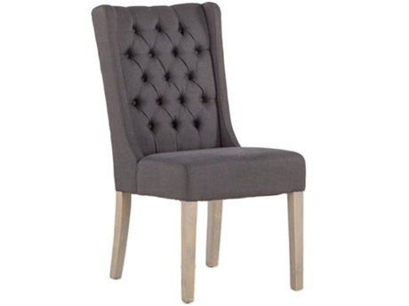 World Interiors Chloe Birch Wood Gray Upholstered Armless Dining Chair