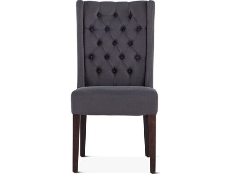 World Interiors Chloe Birch Wood Gray Upholstered Armless Dining Chair