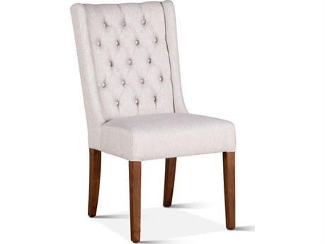 World Interiors Chloe Birch Wood White Upholstered Armless Dining Chair