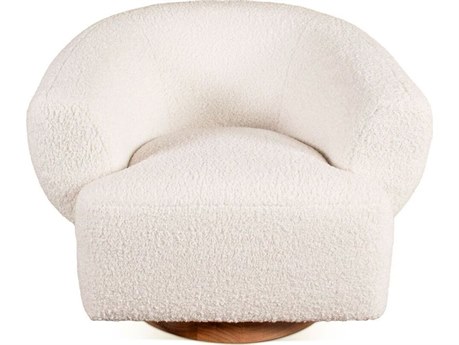 World Interiors Florence Swivel White Accent Chair