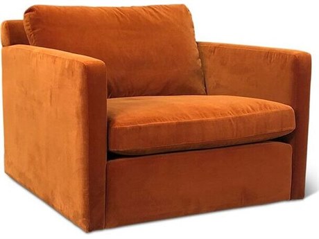World Interiors Genova Orange Velvet Accent Chair