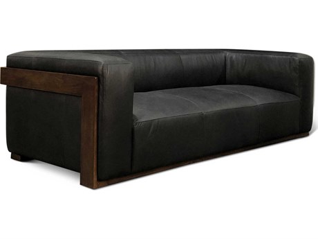 World Interiors Harlow Charme Black Leather Sofa