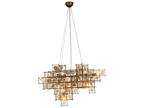 World Interiors Heritage 6-Light Matte Black Geometric Island Pendant