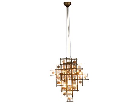 World Interiors Heritage 7-Light Matte Black Geometric Pendant
