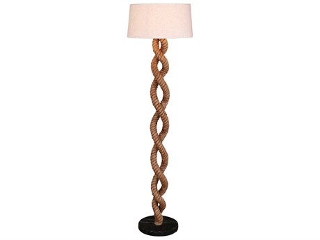 World Interiors Heritage Matte Black Brown Floor Lamp