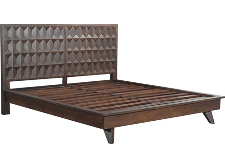World Interiors Lisbon Royal Brown Mango Wood Queen Platform Bed