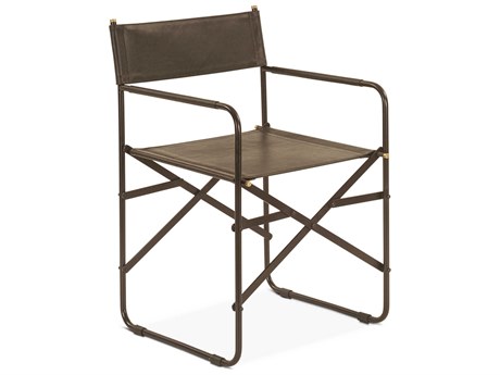World Interiors Lund Brown Leather Arm Dining Chair