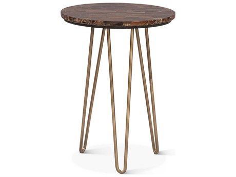 World Interiors Mumbai Round Stone End Table