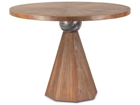 World Interiors Rustic Revival Round Wood Dining Table