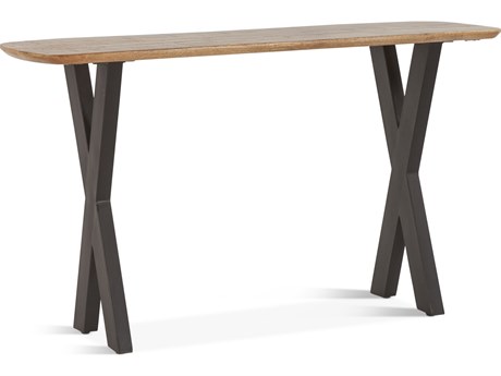 World Interiors Santa Margherita Rectangular Wood Matte Black Console Table