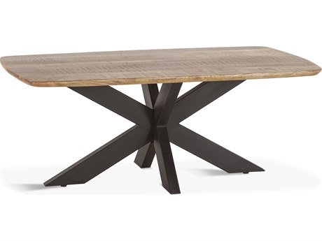 World Interiors Santa Margherita Rectangular Wood Matte Black Coffee Table