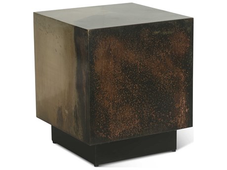 World Interiors St. George Square Metal Oxidized Black End Table