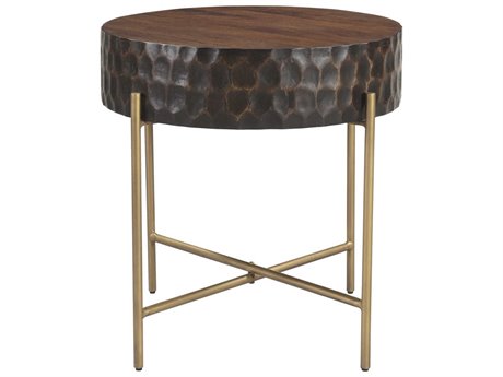 World Interiors Vallarta Round Wood End Table