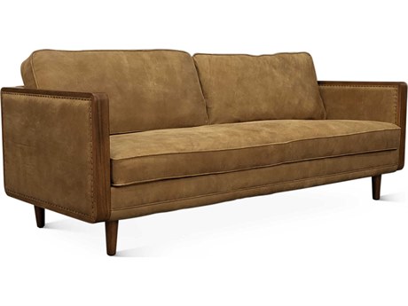 World Interiors Victoria Outback Tan Leather Sofa