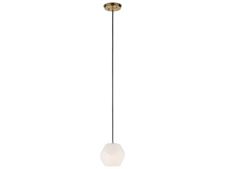 Wildwood Indicus 1-Light Antique Brass Black White Geometric Mini Pendant