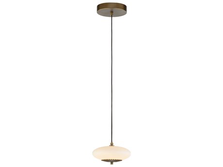 Wildwood Collier Antique Brass Milk White Mini Pendant