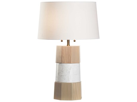 Wildwood Laurence White Oak Natural Off Linen Wood Buffet Lamp