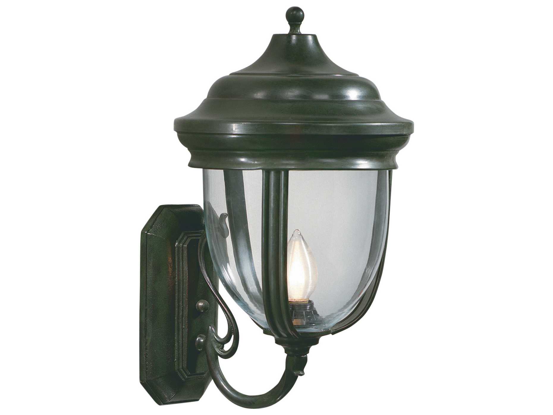 Wildwood Lamps Large Wall-Light Green On Solid Brass Large Wall Light WL2268
