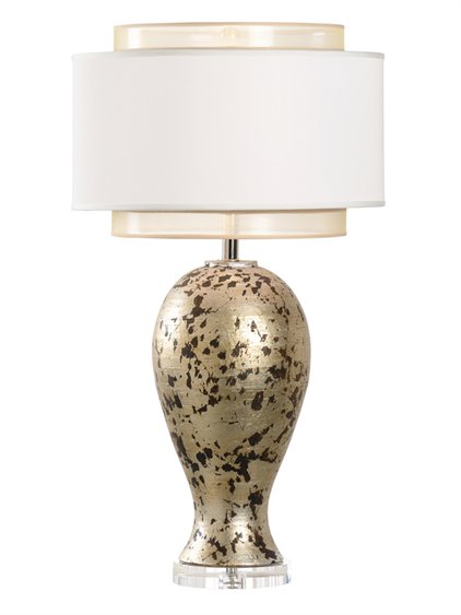Wildwood Diana Old Silver Ivory Silk Black Buffet Lamp