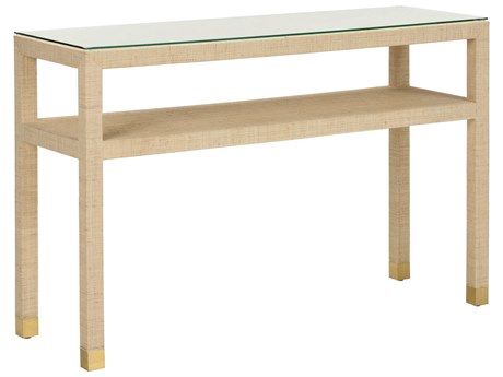 Wildwood Socialite Rectangular Glass Natural Console Table