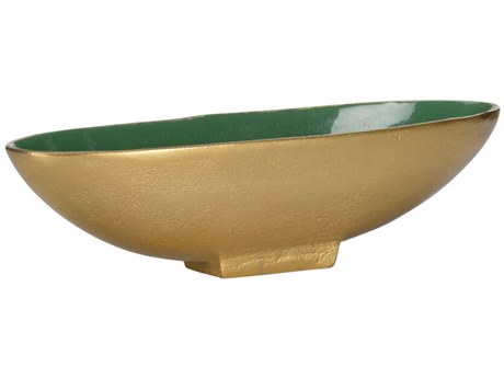 Wildwood Emerald Metallic Gold Green Decorative Bowl